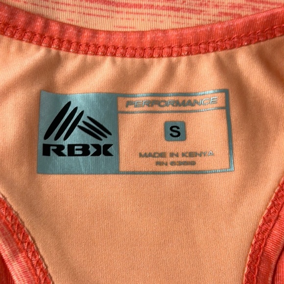 RBX Performance racerback tank top, orange stripes, S, Stretchy, great condition - Picture 2 of 9
